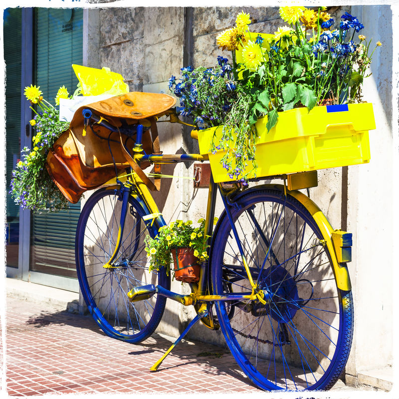 邮差自行车-迷人的街道装饰