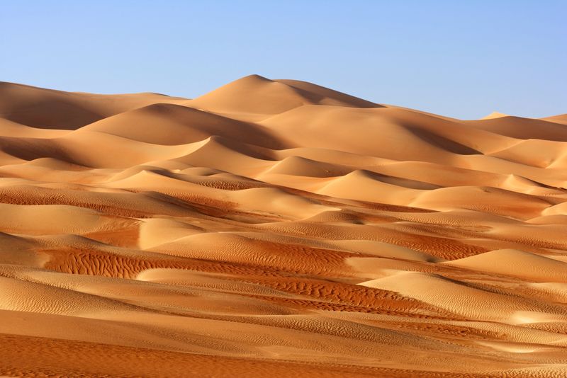 Rub al Khali或空区的沙丘景观-它横跨阿曼、沙特、阿联酋和也门-是世界上最大的沙漠