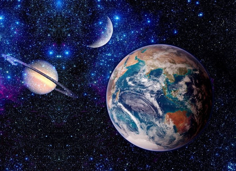 行星外占星术空间恒星地球月亮幻想-这张图片的元素由美国宇航局提供
