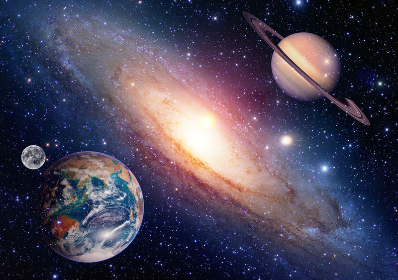 占星学天文学地月空间土星行星太阳系的创造-这张图片的元素由美国宇航局提供