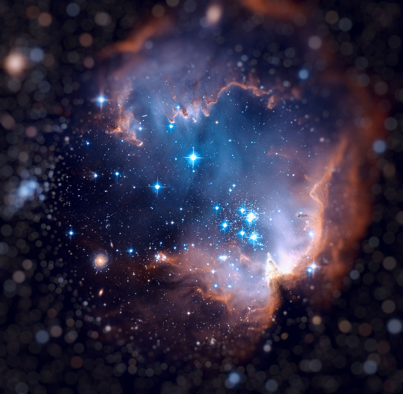 抽象空间背景-夜空中有星星和星云-NASA提供的这张图片的元素