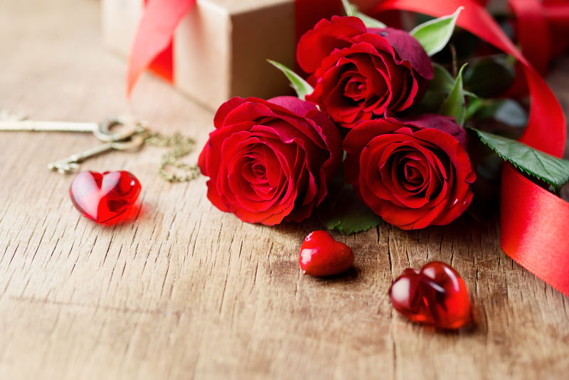 玫瑰和红心-情人节背景-婚礼日