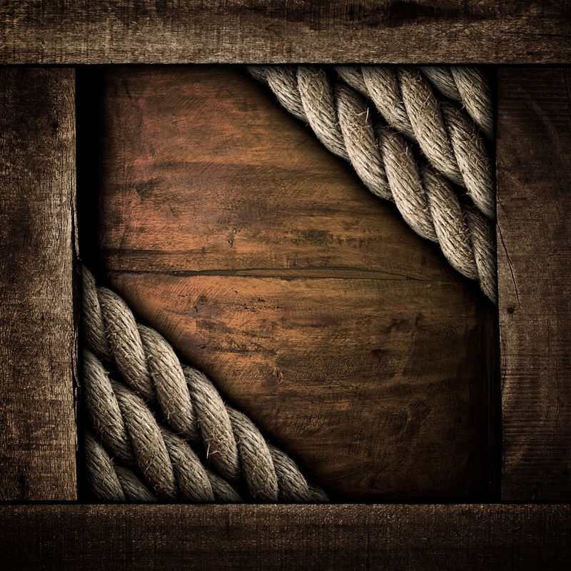 旧木板带绳