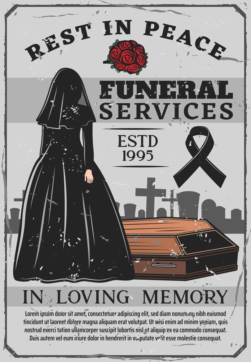 寡妇和棺材、葬礼、安葬