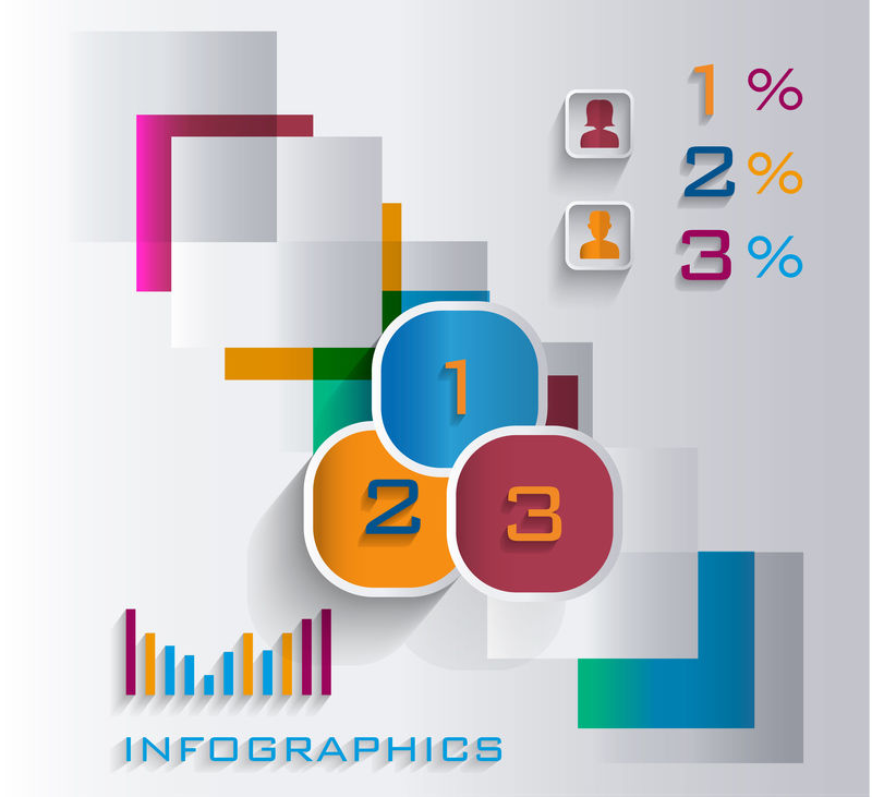 几何彩色现代设计/可用于信息图形-矢量信息图说明