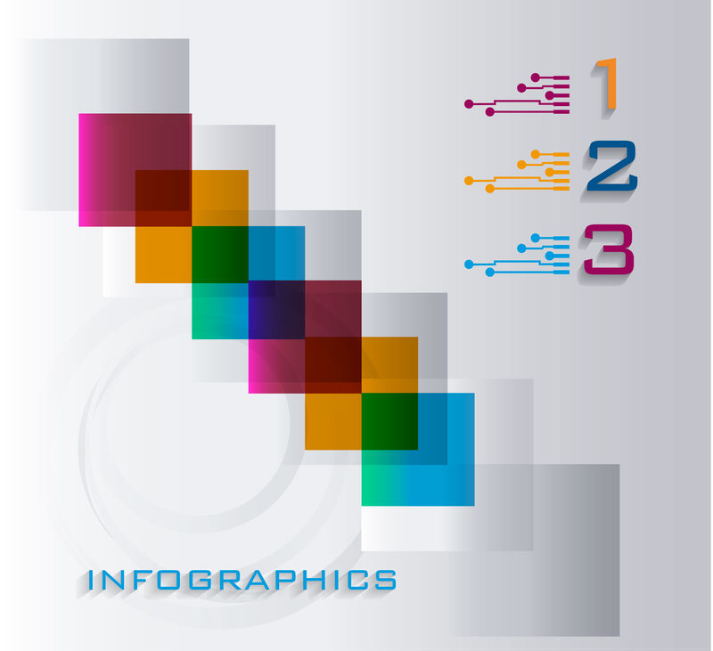 几何彩色现代设计/可用于信息图形-矢量信息图说明