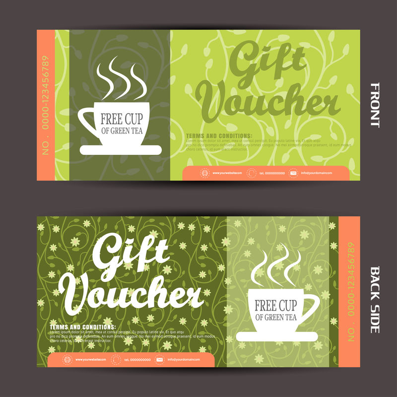 空白礼品券矢量图增加绿茶销量。