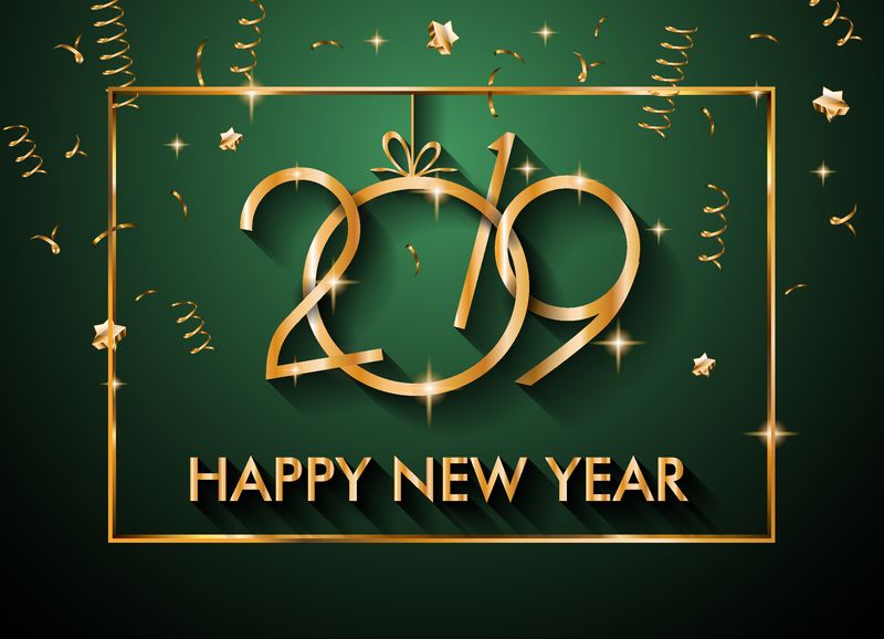 2019新年快乐的背景为您的季节传单和贺卡或圣诞主题邀请函