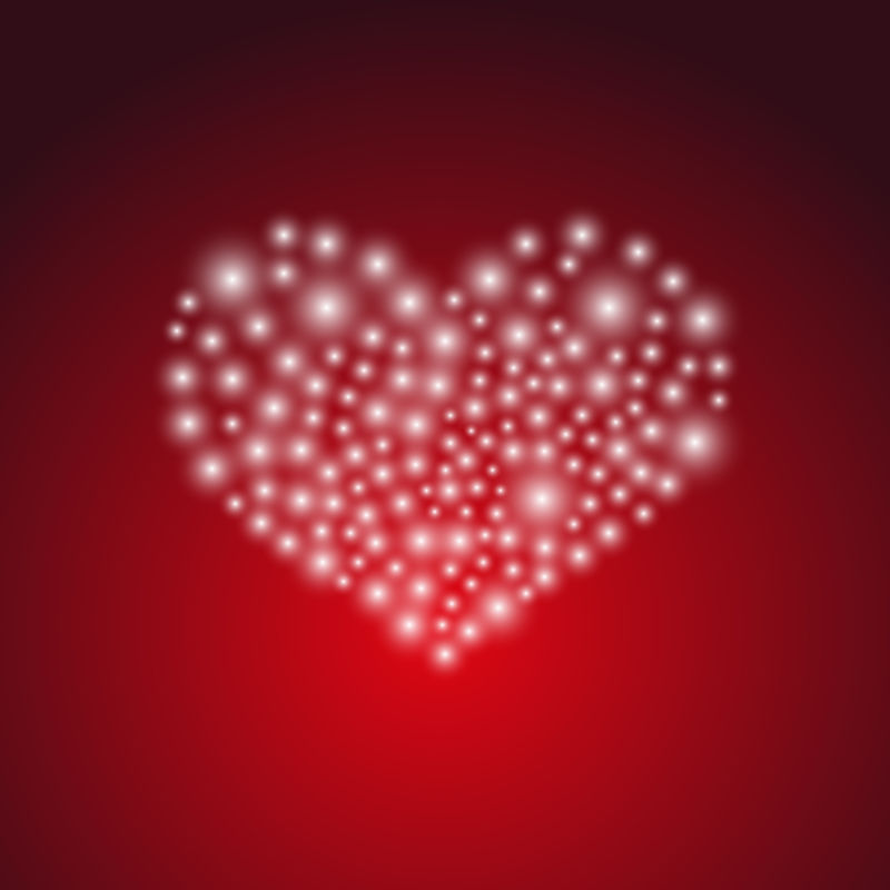 爱之光和情人节的心形符号eps10