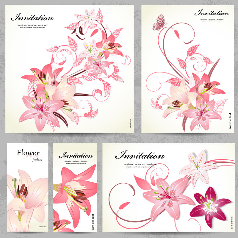 为您的设计准备一套花卉卡片