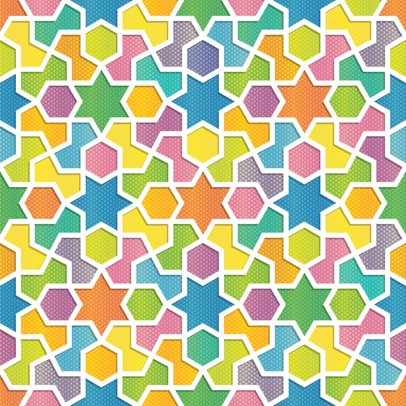 阿拉伯风格的彩色几何图案