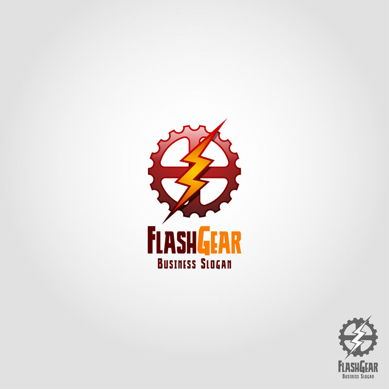 Flash Gear-自动速度服务徽标模板
