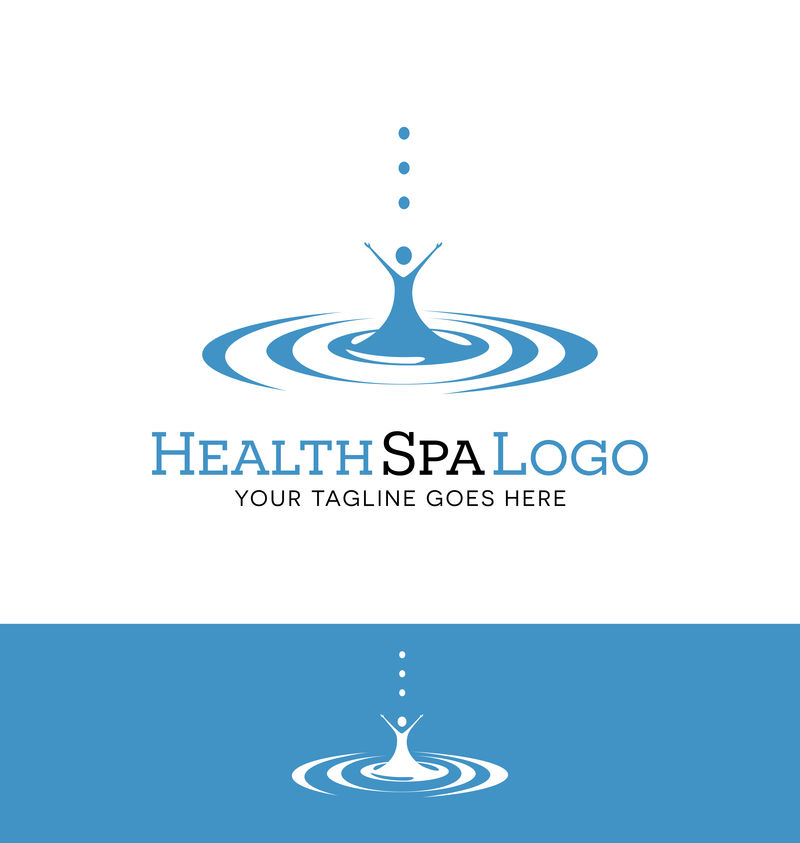 SPA或健康相关业务的标志设计-一滴水-有抽象的图形