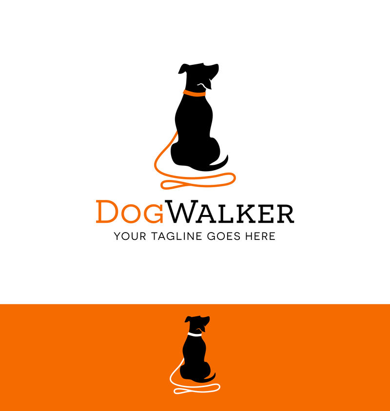 狗行走、训练或狗相关业务的标志设计