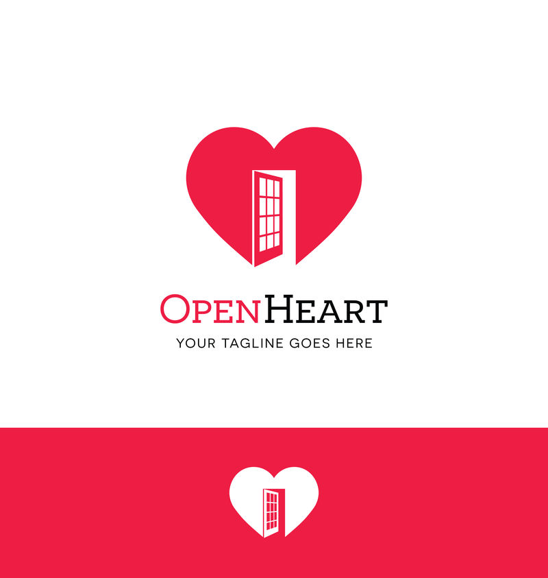慈善机构或捐赠机构开门的心脏标志