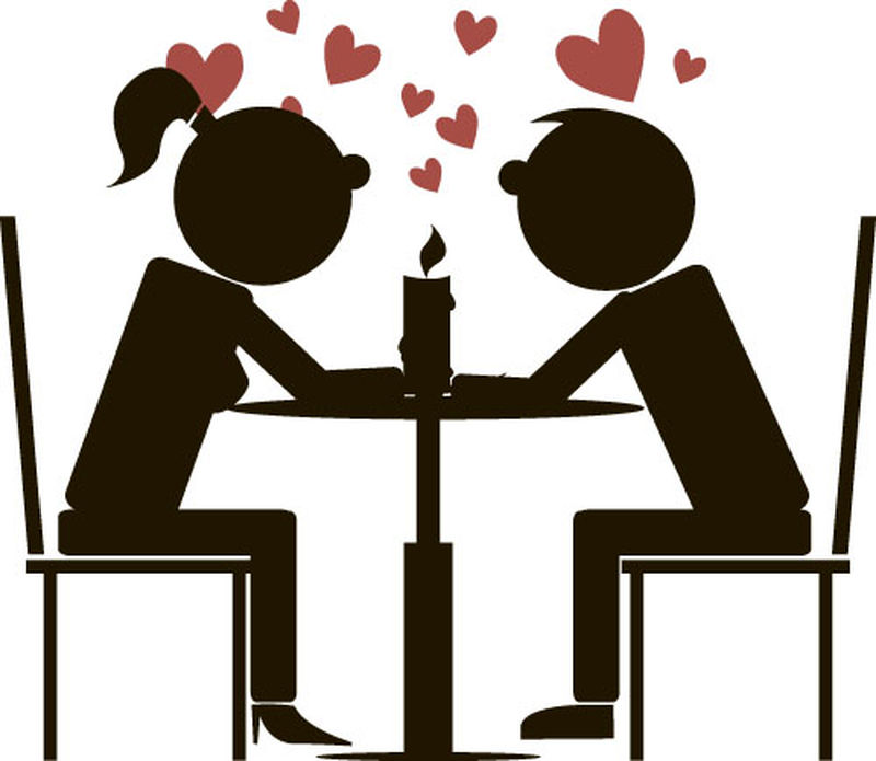 矢量餐厅浪漫情侣