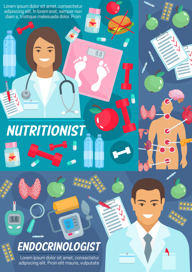 营养学家和内分泌学家医学海报