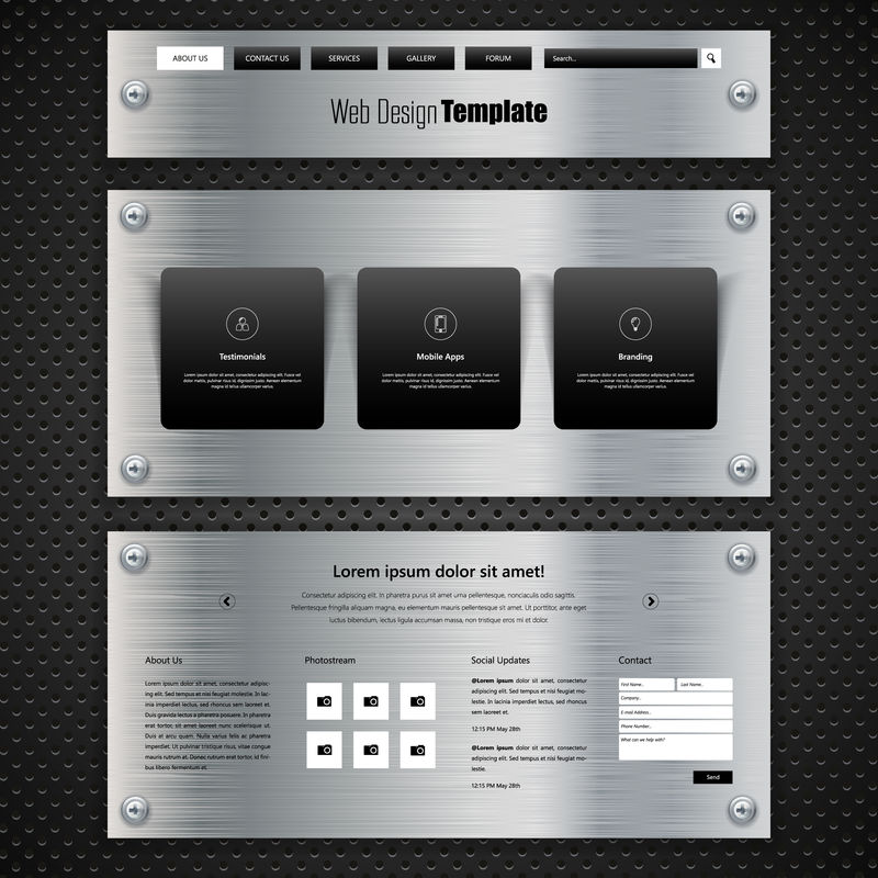 网站模板金属版-创意设计-向量eps 10