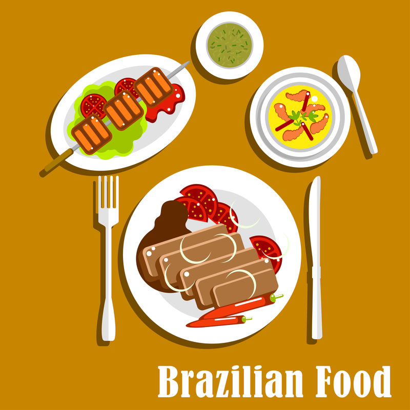 巴西菜晚餐菜肴和小吃