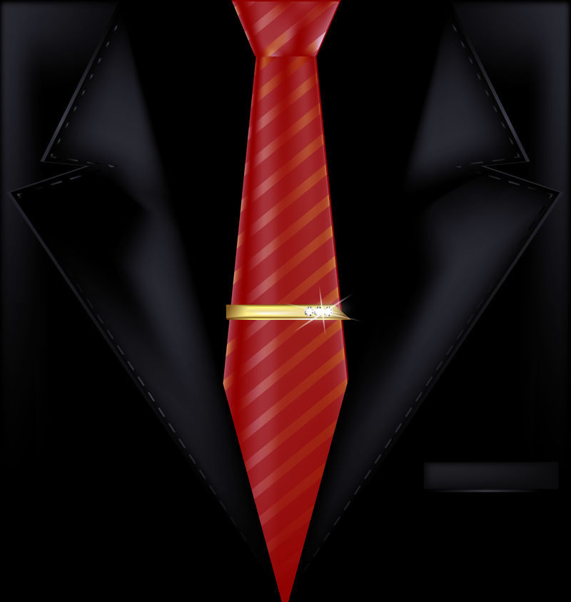 黑西装红领带