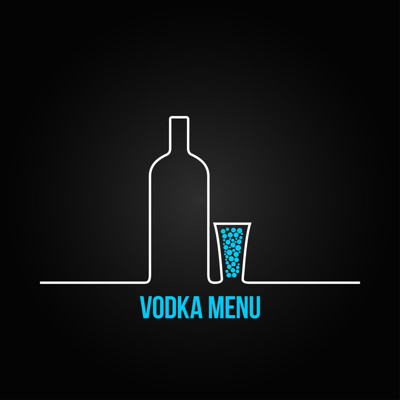 伏特加酒瓶玻璃设计菜单背景说明