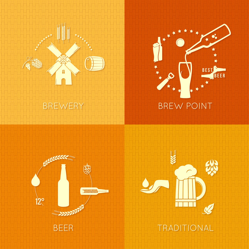 啤酒平面图标设计背景