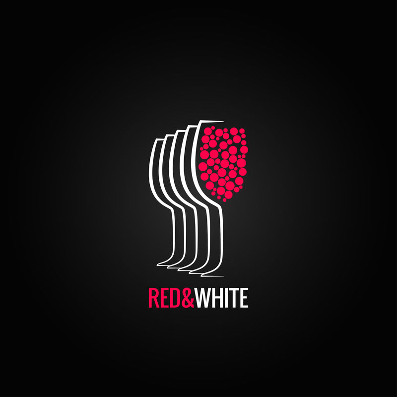 葡萄酒杯红白背景色