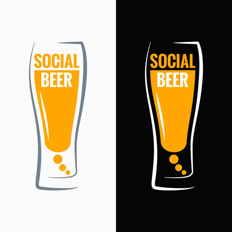 啤酒杯社交媒体概念背景