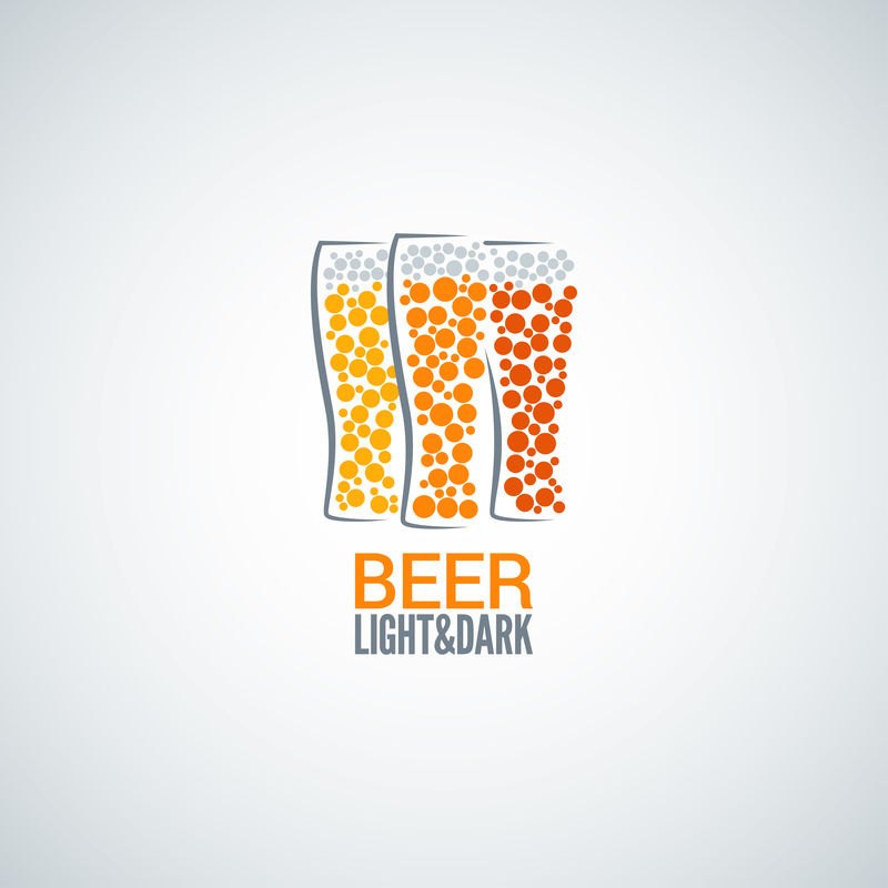 啤酒玻璃标志设计矢量背景