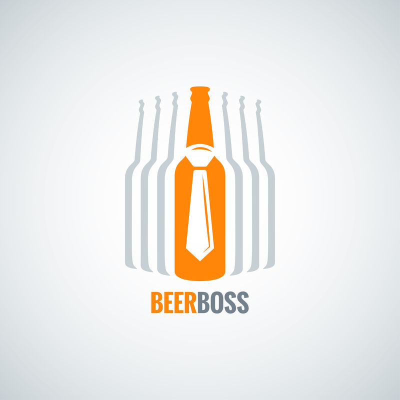 啤酒瓶老板概念设计矢量背景