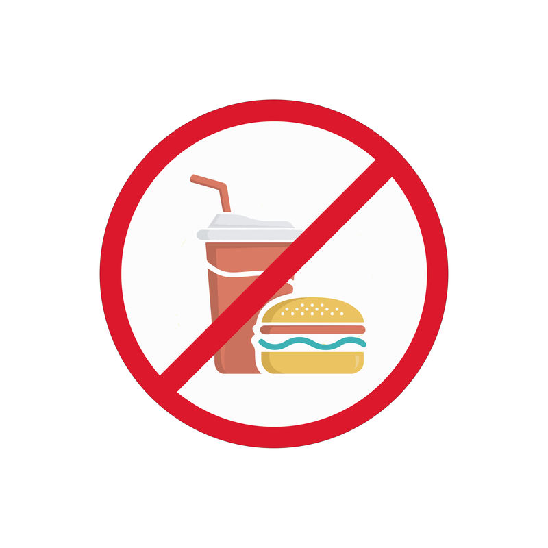 汉堡红色标志平面设计图-白色隔离