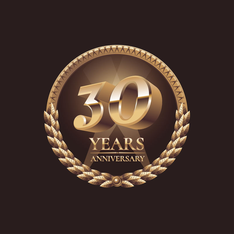 30周年纪念矢量图标。第30届庆典设计