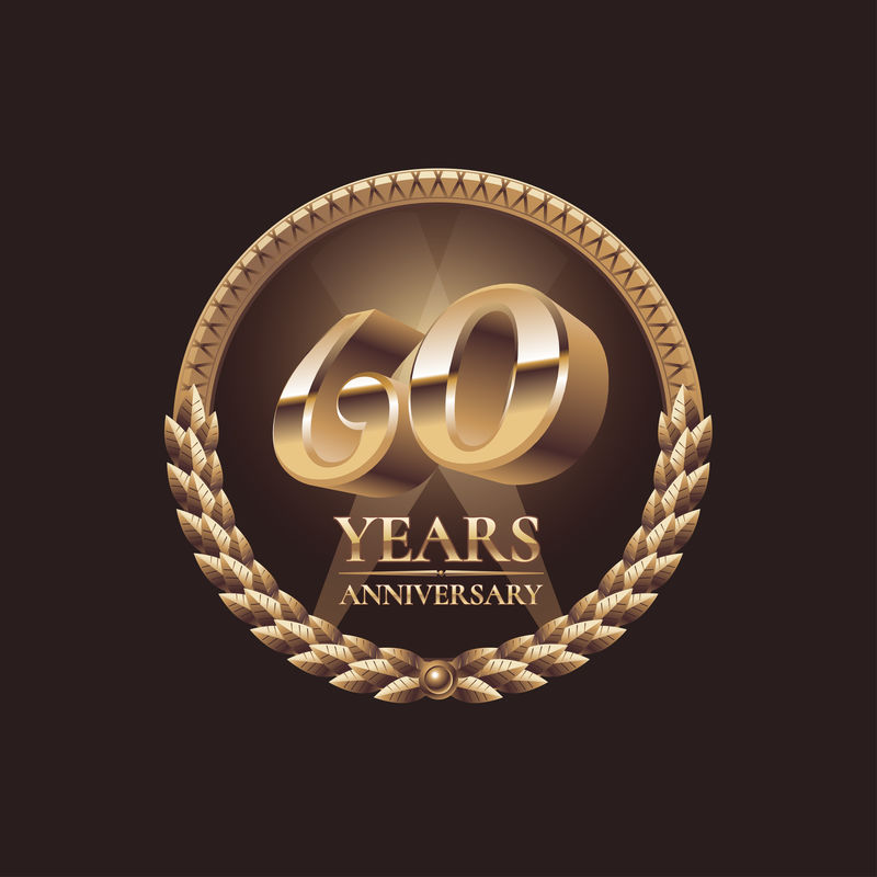 60周年纪念矢量图标。第60届庆典设计