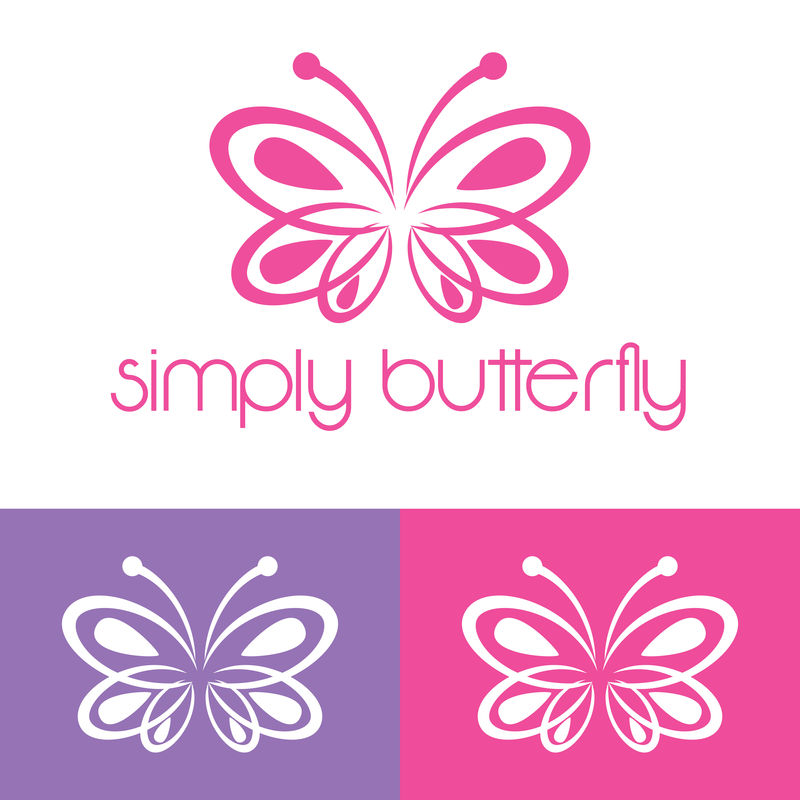 标志设计图案蝴蝶-矢量图示图标