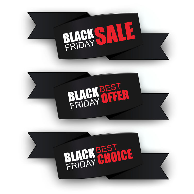 黑色星期五系列销售横幅-白色背景-可用于电子商务、电子购物、传单、海报、网页设计和印刷材料