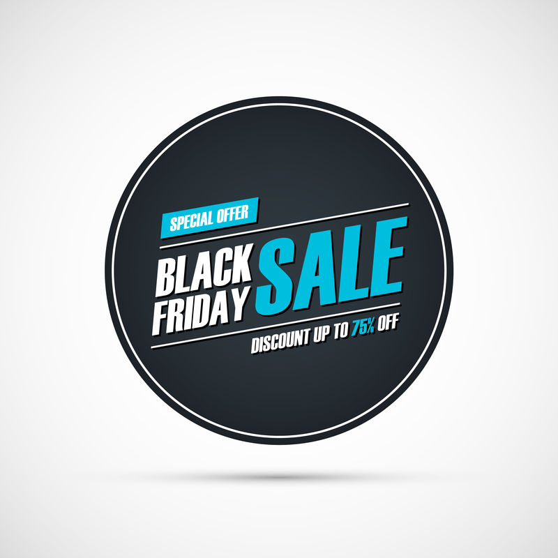 黑色星期五大减价-圈出特价商品横幅-折扣高达75%-商业、促销和广告横幅-矢量图