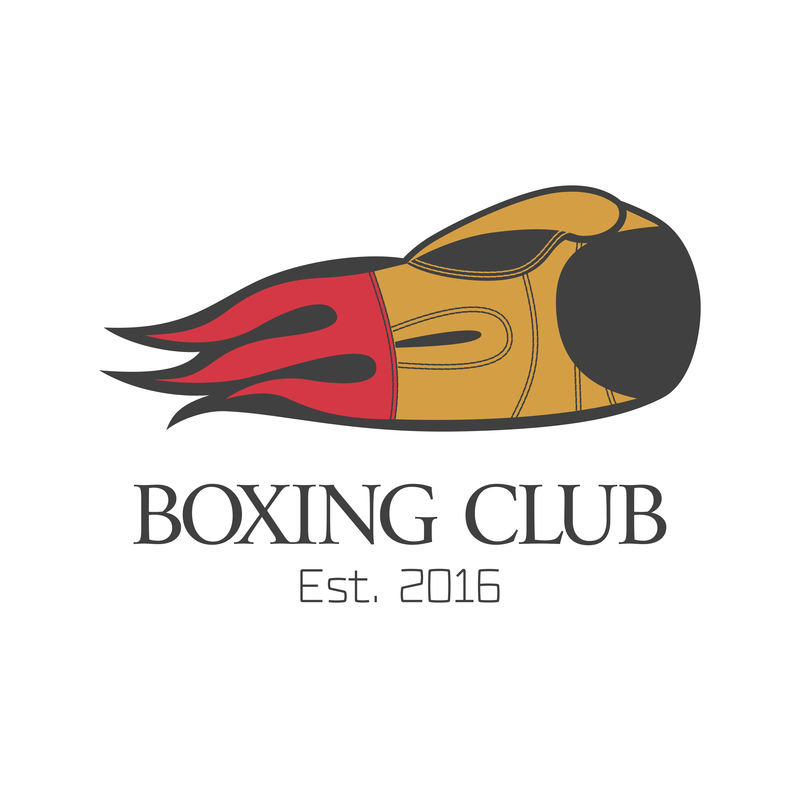 拳击俱乐部矢量标志、标志、标签、设计