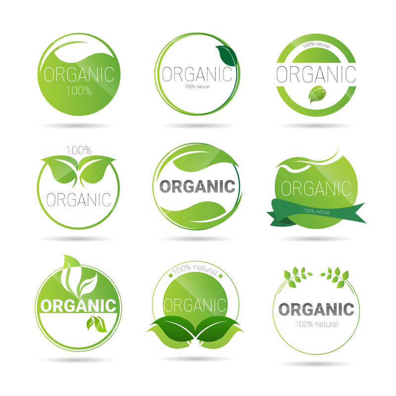 环保有机天然产品网络图标集绿色标志