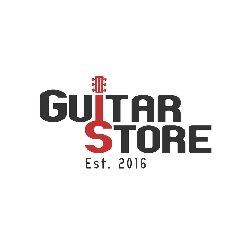 吉他店矢量模板标识
