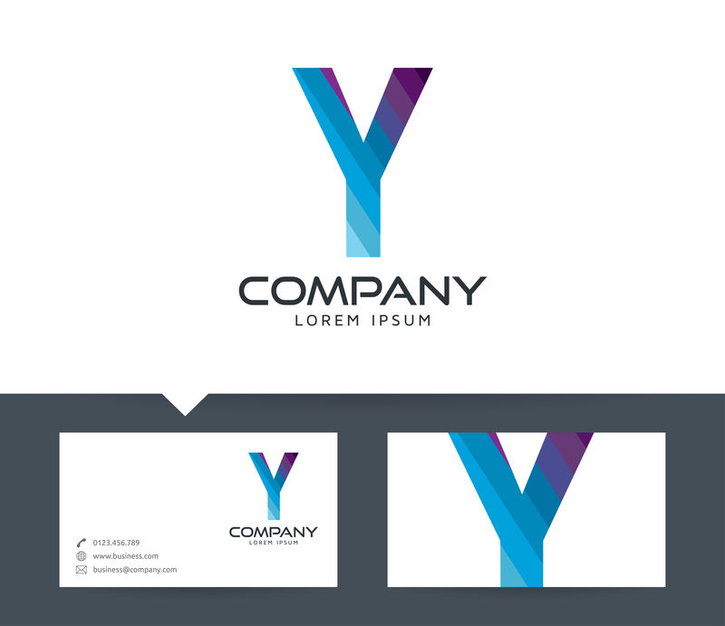 字母Y标志设计-名片-向量模板