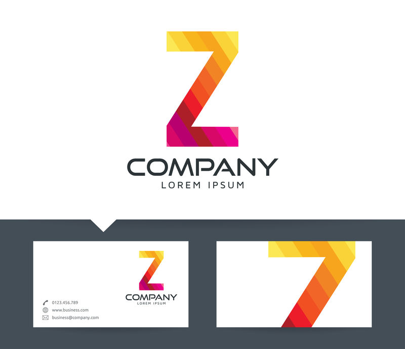字母Z标志设计-名片-向量模板