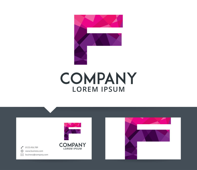 字母F标志设计-名片-向量模板