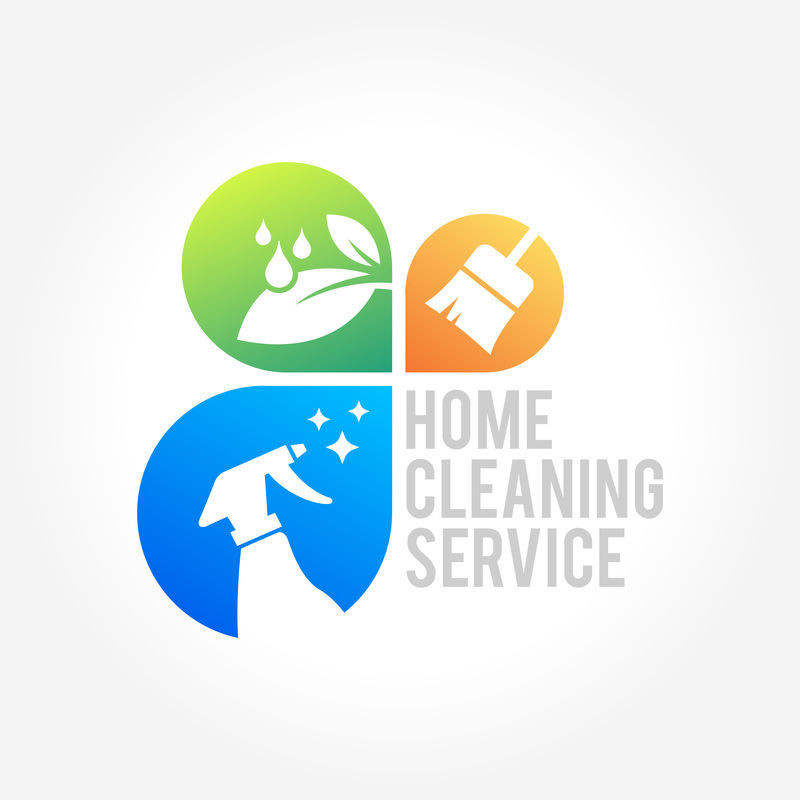 清洁服务商业标志设计-室内、家居和建筑的环保理念