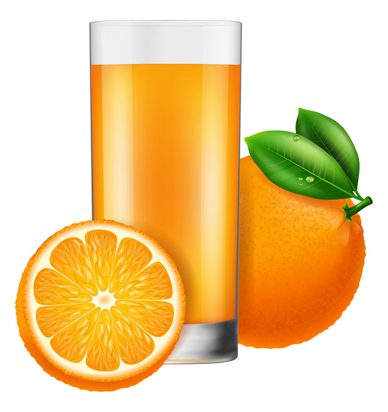 一杯橙汁-矢量图