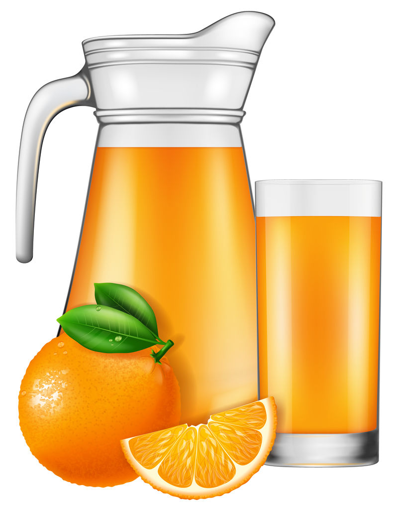 一壶橙汁-矢量图