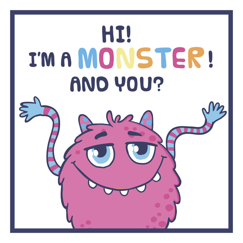 可爱的怪物插图。