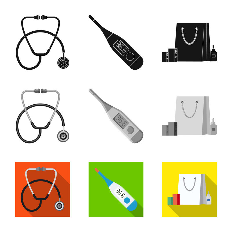 药学和医院符号的矢量设计-药房和企业库存矢量图集