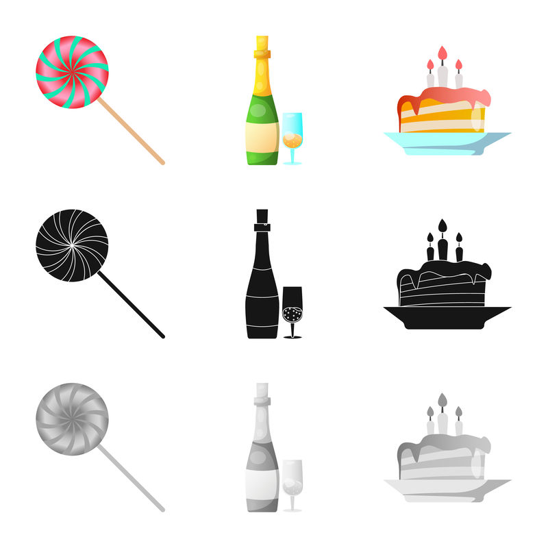 派对和生日标识的矢量图-聚会和庆典的股票矢量图集