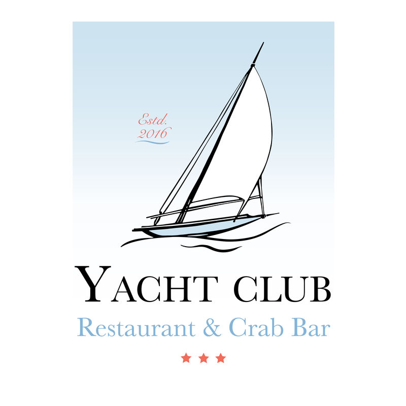 海鲜餐厅和海鲜菜单标识-游艇标志。矢量图解