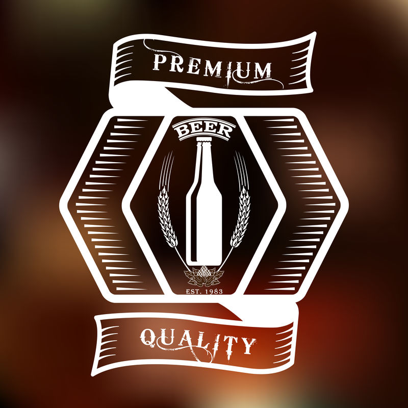 彩色老式啤酒厂标志-啤酒标签-啤酒徽章、酒精啤酒、啤酒瓶、饮料啤酒标签插图